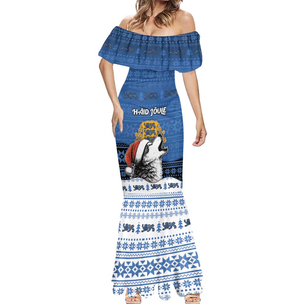 Personalized Estonia Christmas Mermaid Dress Haid Joule - Wonder Print Shop