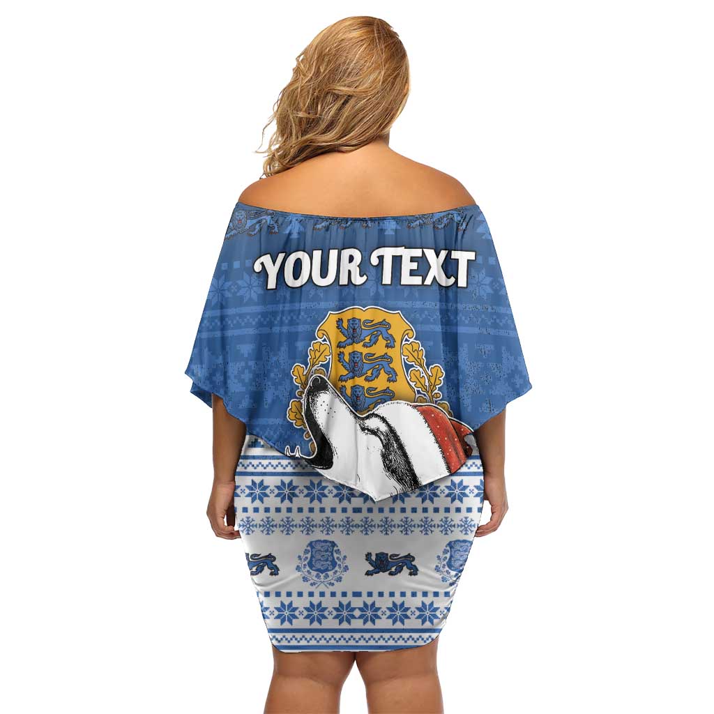 Personalized Estonia Christmas Off Shoulder Short Dress Haid Joule - Wonder Print Shop