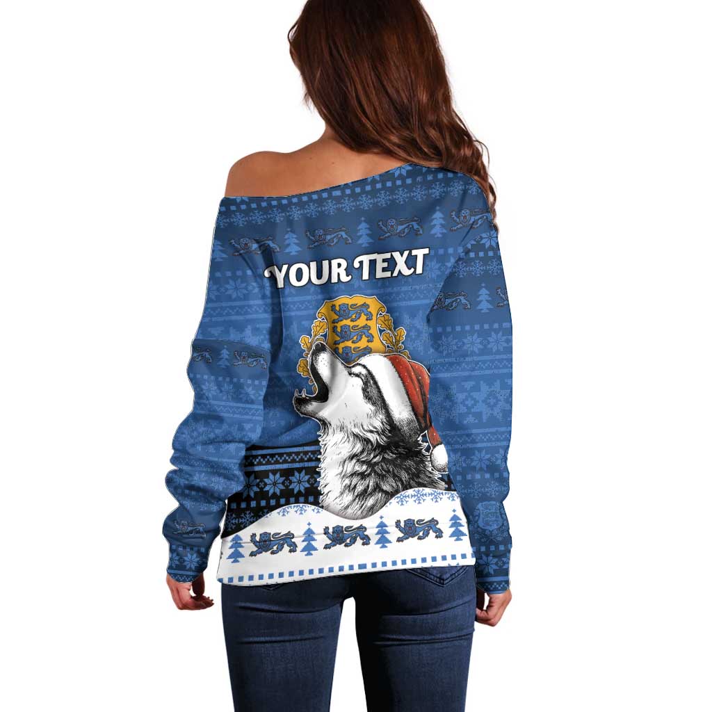 Personalized Estonia Christmas Off Shoulder Sweater Haid Joule - Wonder Print Shop