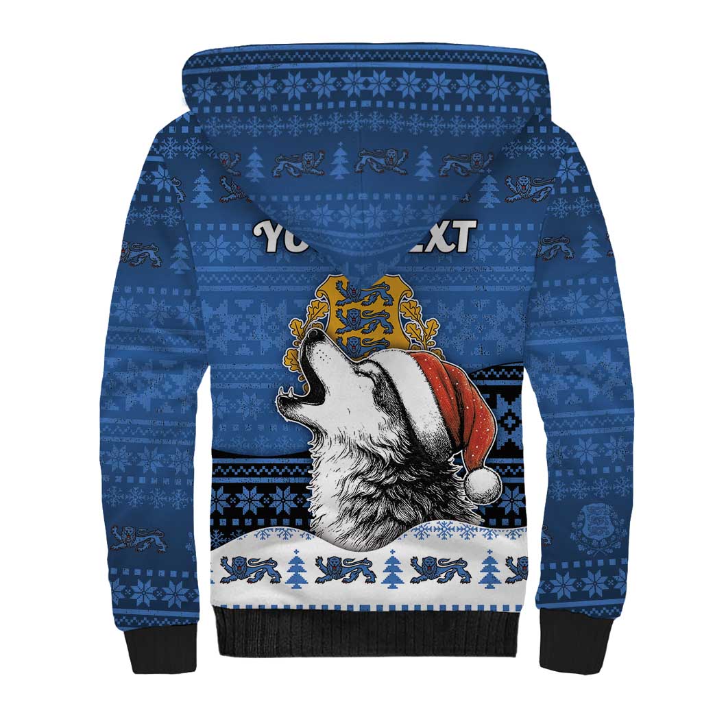 Personalized Estonia Christmas Sherpa Hoodie Haid Joule - Wonder Print Shop