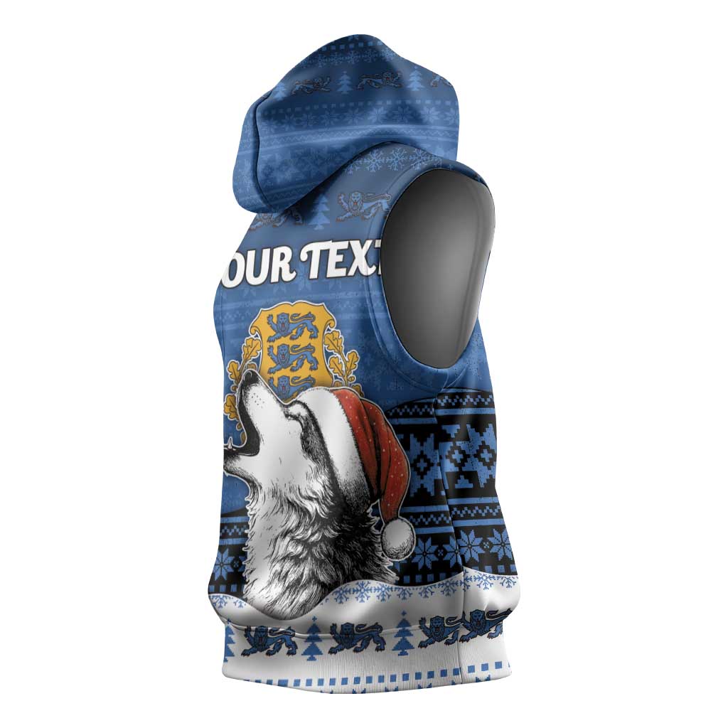 Personalized Estonia Christmas Sleeveless Hoodie Haid Joule - Wonder Print Shop