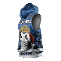 Personalized Estonia Christmas Sleeveless Hoodie Haid Joule - Wonder Print Shop