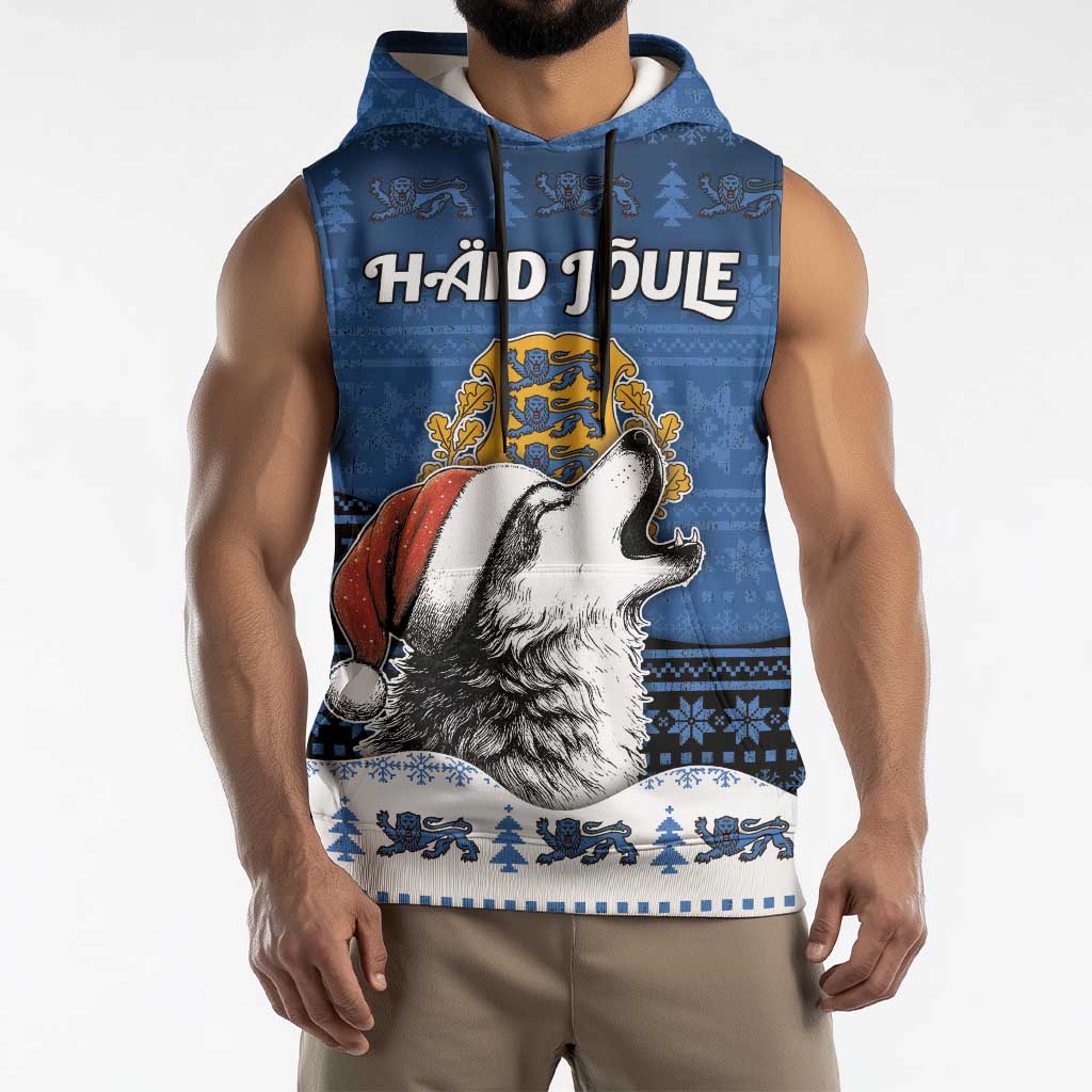 Personalized Estonia Christmas Sleeveless Hoodie Haid Joule - Wonder Print Shop