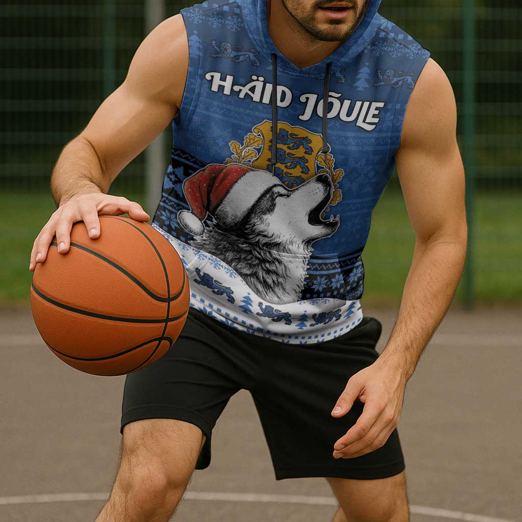 Personalized Estonia Christmas Sleeveless Hoodie Haid Joule - Wonder Print Shop