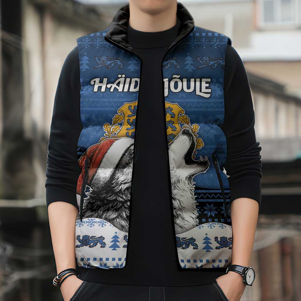 Personalized Estonia Christmas Sleeveless Puffer Jacket Haid Joule - Wonder Print Shop