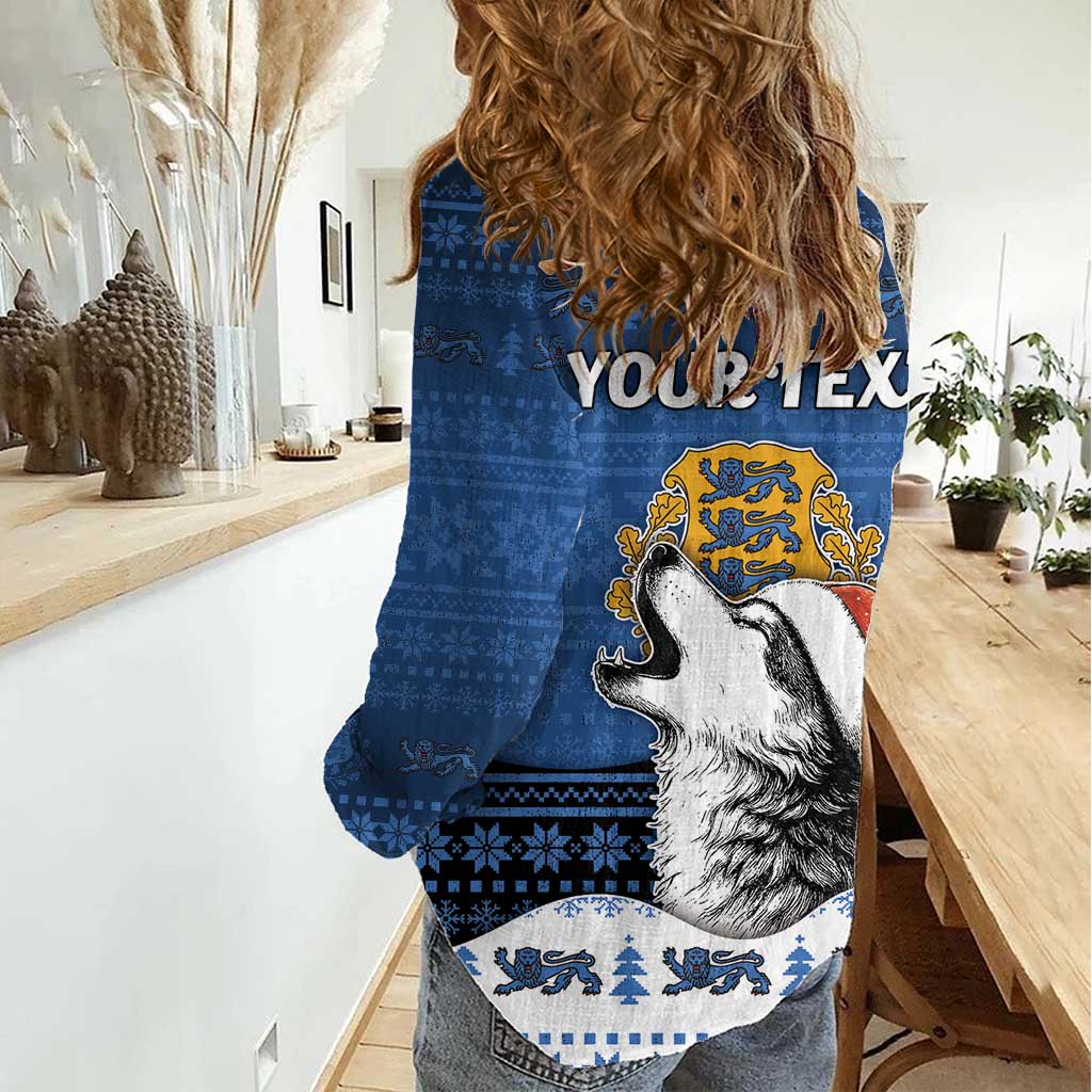 Personalized Estonia Christmas Women Casual Shirt Haid Joule - Wonder Print Shop