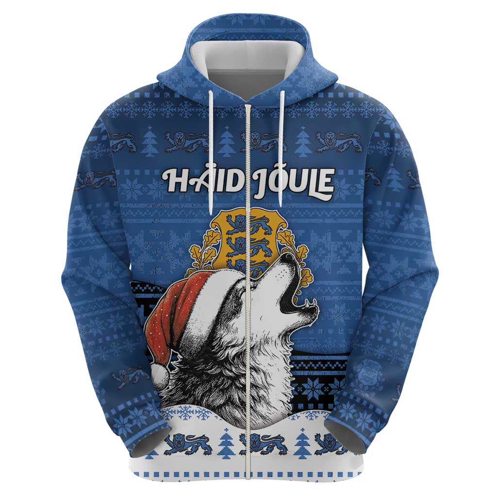 Personalized Estonia Christmas Zip Hoodie Haid Joule - Wonder Print Shop