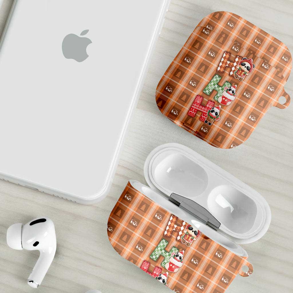 Panda Christmas AirPods Case Ho Ho Ho Caramel Pattern - Wonder Print Shop