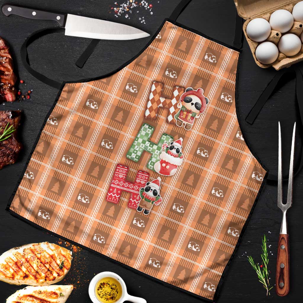 Panda Christmas Apron Ho Ho Ho Caramel Pattern - Wonder Print Shop