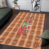 Panda Christmas Area Rug Ho Ho Ho Caramel Pattern - Wonder Print Shop