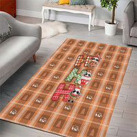 Panda Christmas Area Rug Ho Ho Ho Caramel Pattern - Wonder Print Shop