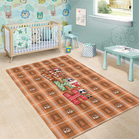 Panda Christmas Area Rug Ho Ho Ho Caramel Pattern - Wonder Print Shop