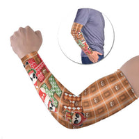 Panda Christmas Arm Sleeves Ho Ho Ho Caramel Pattern - Wonder Print Shop