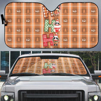 Panda Christmas Auto Sun Shade Ho Ho Ho Caramel Pattern - Wonder Print Shop