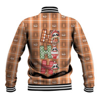Panda Christmas Baseball Jacket Ho Ho Ho Caramel Pattern - Wonder Print Shop