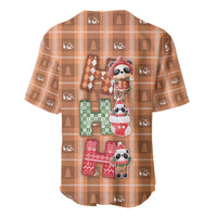 Panda Christmas Baseball Jersey Ho Ho Ho Caramel Pattern - Wonder Print Shop