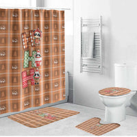 Panda Christmas Bathroom Set Ho Ho Ho Caramel Pattern - Wonder Print Shop