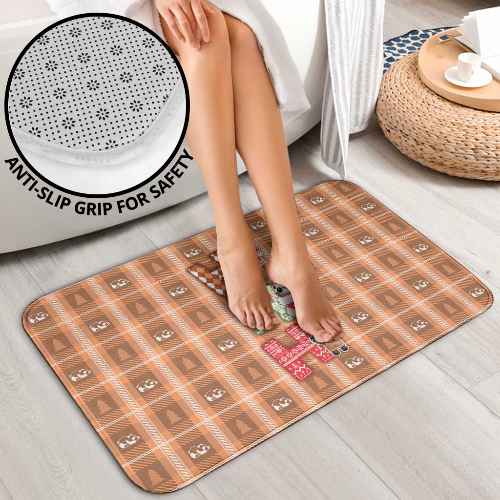 Panda Christmas Bathroom Set Ho Ho Ho Caramel Pattern - Wonder Print Shop