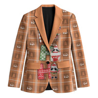 Panda Christmas Blazer Ho Ho Ho Caramel Pattern - Wonder Print Shop