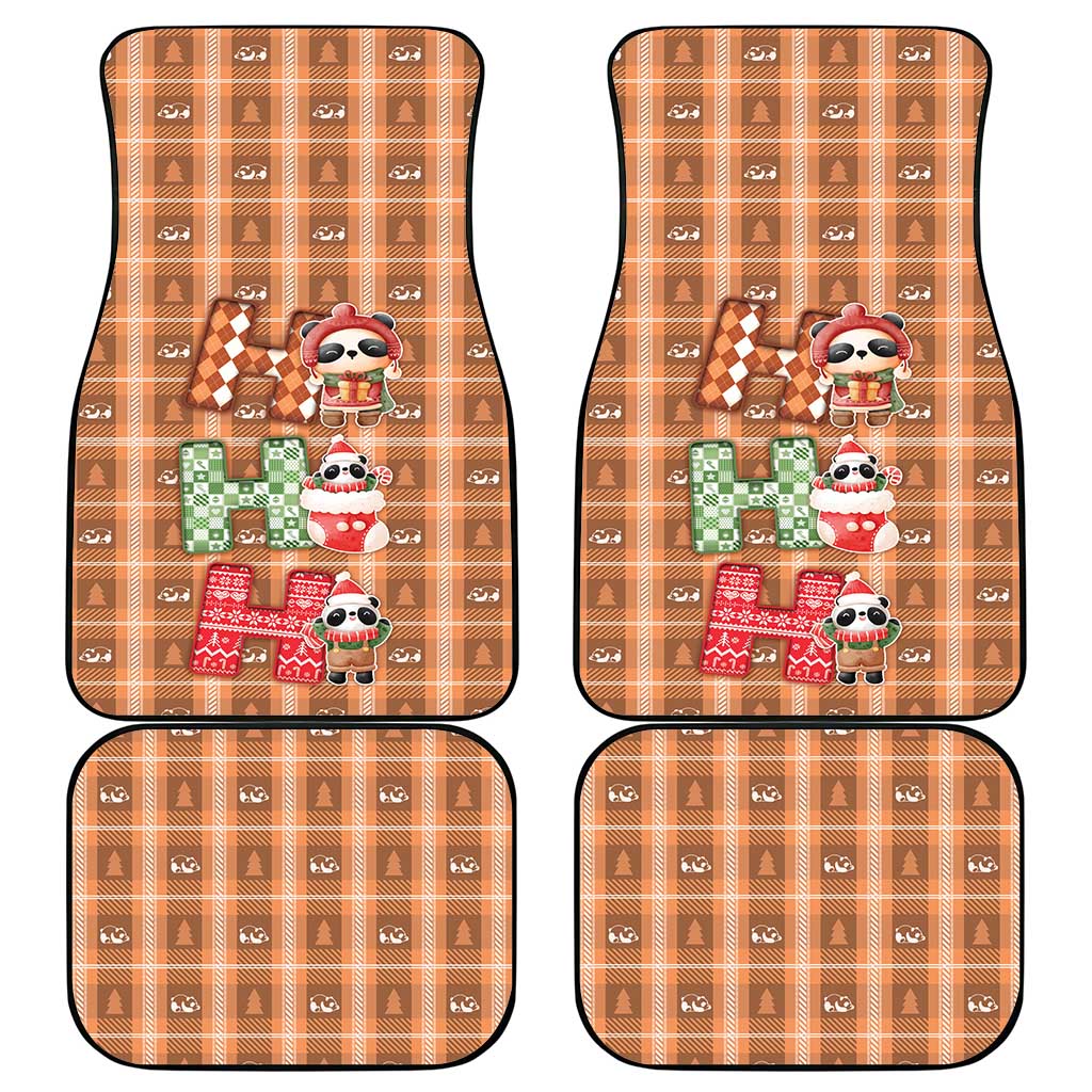 Panda Christmas Car Mats Ho Ho Ho Caramel Pattern - Wonder Print Shop