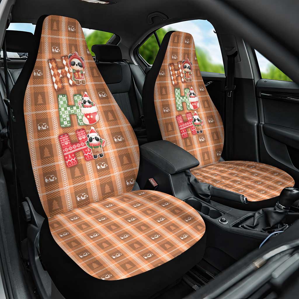 Panda Christmas Car Seat Cover Ho Ho Ho Caramel Pattern - Wonder Print Shop