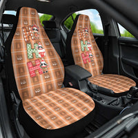 Panda Christmas Car Seat Cover Ho Ho Ho Caramel Pattern - Wonder Print Shop