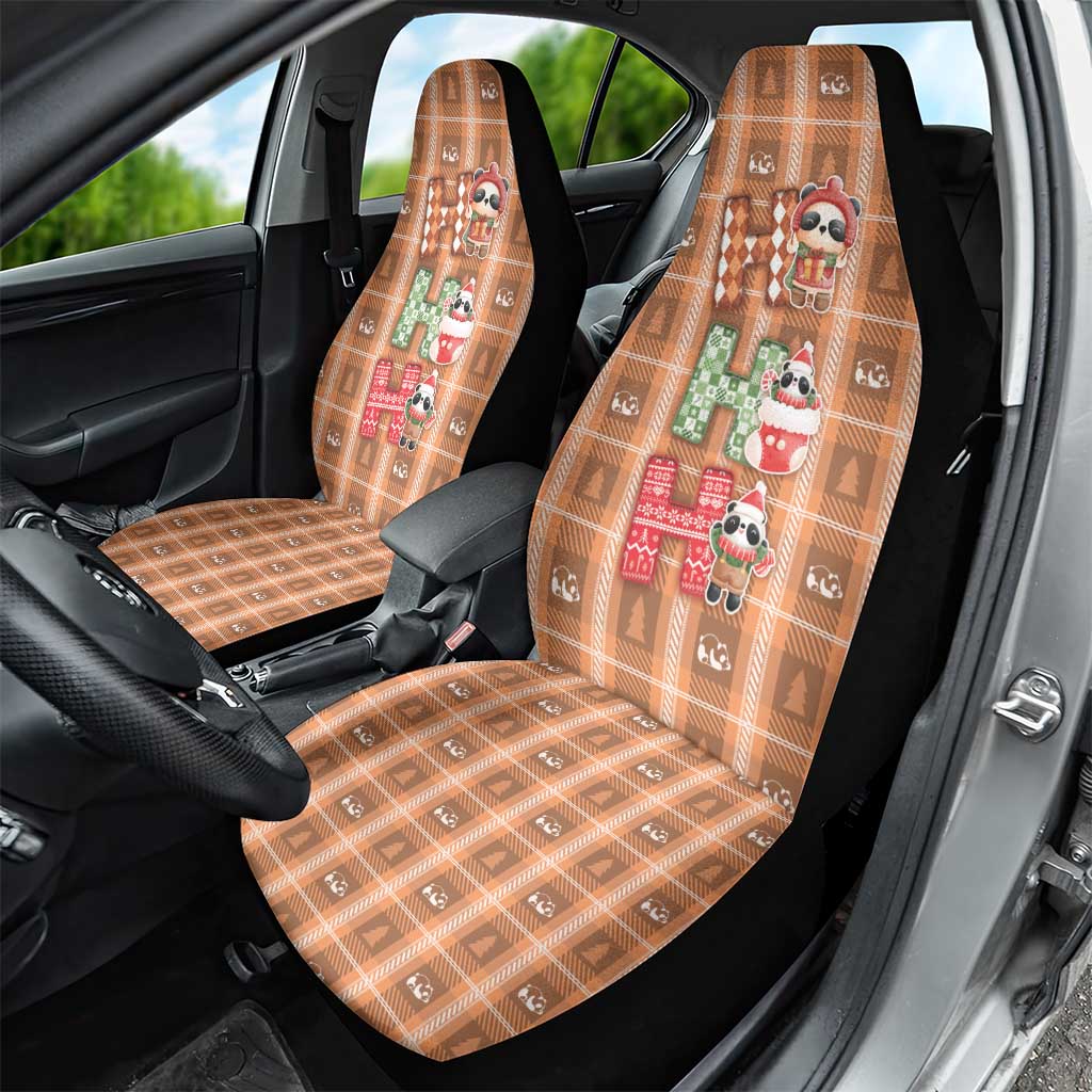 Panda Christmas Car Seat Cover Ho Ho Ho Caramel Pattern - Wonder Print Shop