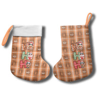 Panda Christmas Stocking Ho Ho Ho Caramel Pattern - Wonder Print Shop