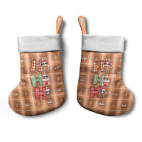 Panda Christmas Stocking Ho Ho Ho Caramel Pattern - Wonder Print Shop