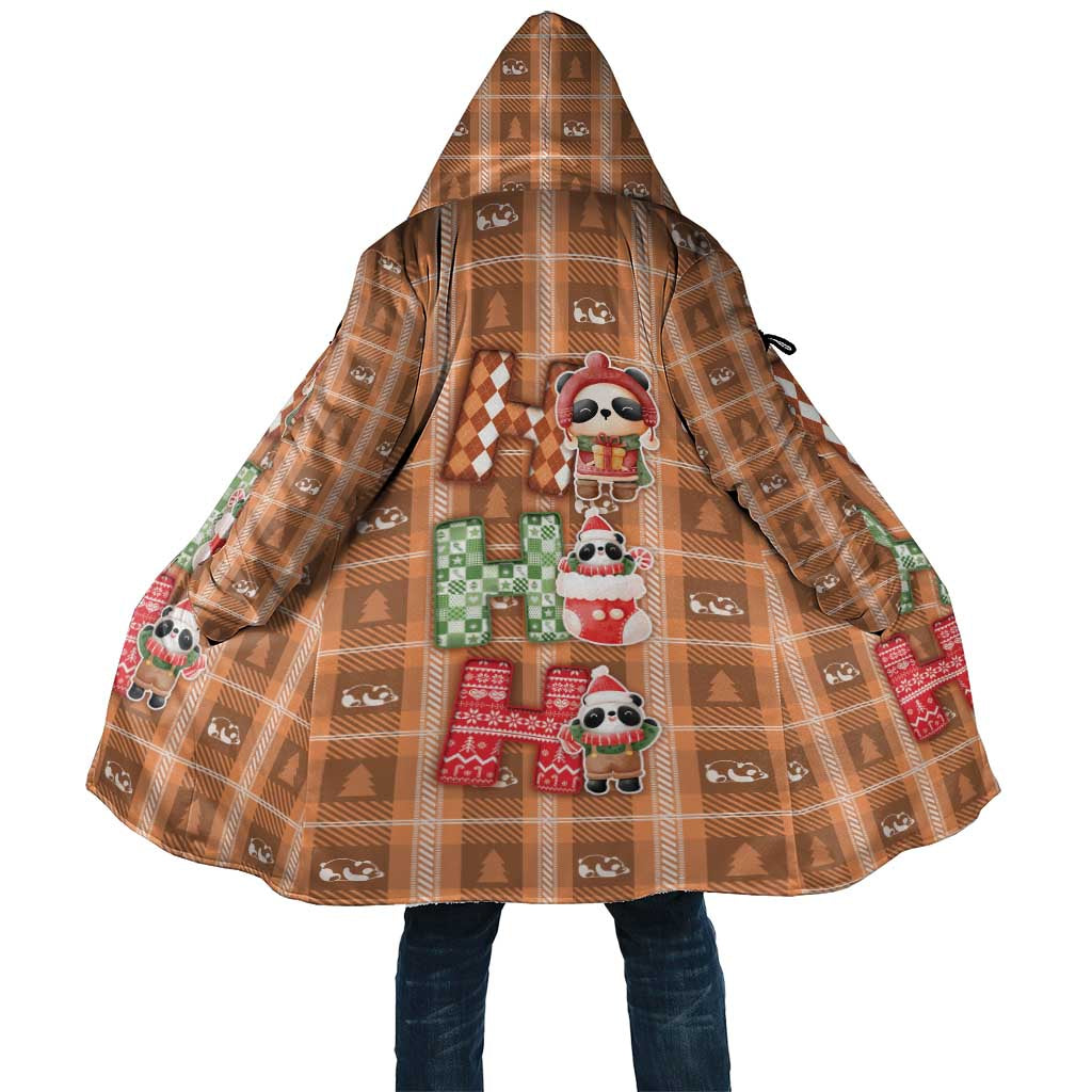 Panda Christmas Cloak Ho Ho Ho Caramel Pattern - Wonder Print Shop