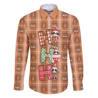 Panda Christmas Family Matching Puletasi and Hawaiian Shirt Ho Ho Ho Caramel Pattern - Wonder Print Shop