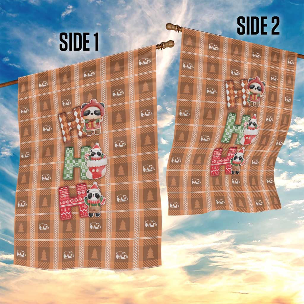 Panda Christmas Garden Flag Ho Ho Ho Caramel Pattern - Wonder Print Shop