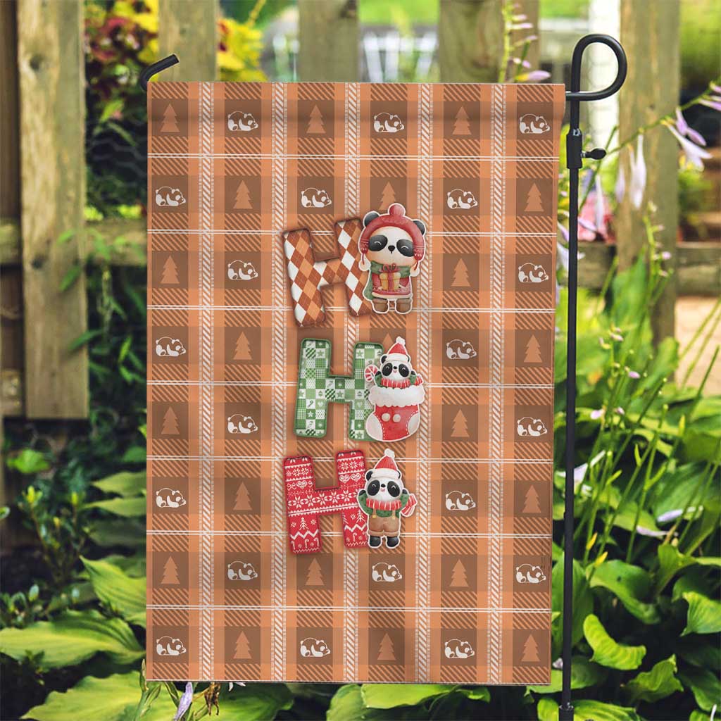 Panda Christmas Garden Flag Ho Ho Ho Caramel Pattern - Wonder Print Shop