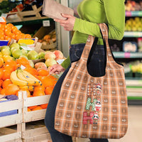 Panda Christmas Grocery Bag Ho Ho Ho Caramel Pattern - Wonder Print Shop