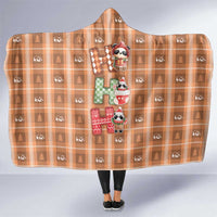 Panda Christmas Hooded Blanket Ho Ho Ho Caramel Pattern - Wonder Print Shop