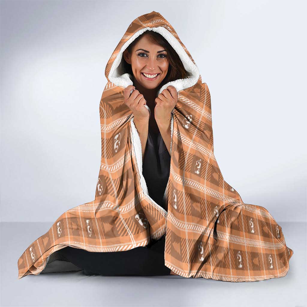Panda Christmas Hooded Blanket Ho Ho Ho Caramel Pattern - Wonder Print Shop