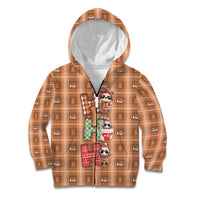 Panda Christmas Kid Hoodie Ho Ho Ho Caramel Pattern - Wonder Print Shop