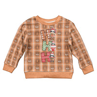 Panda Christmas Kid Ugly Christmas Sweater Ho Ho Ho Caramel Pattern - Wonder Print Shop