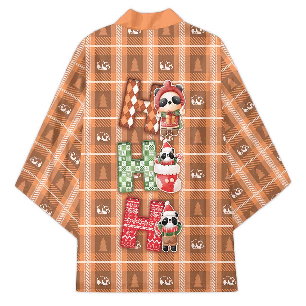 Panda Christmas Kimono Ho Ho Ho Caramel Pattern - Wonder Print Shop
