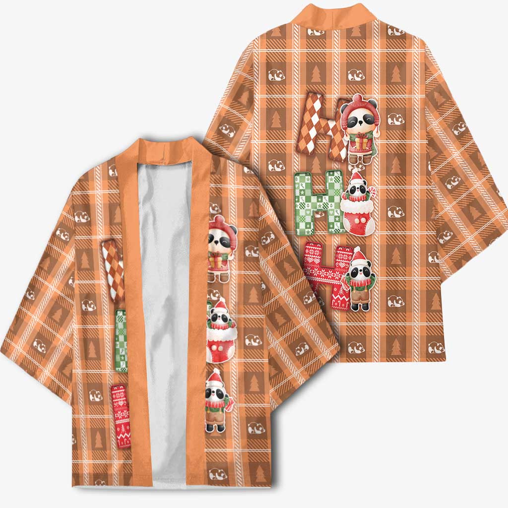 Panda Christmas Kimono Ho Ho Ho Caramel Pattern - Wonder Print Shop