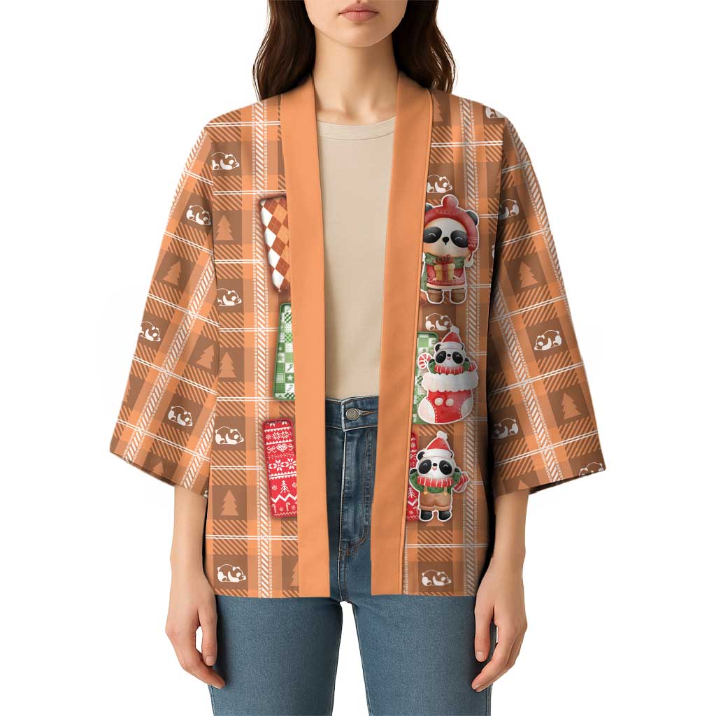 Panda Christmas Kimono Ho Ho Ho Caramel Pattern - Wonder Print Shop