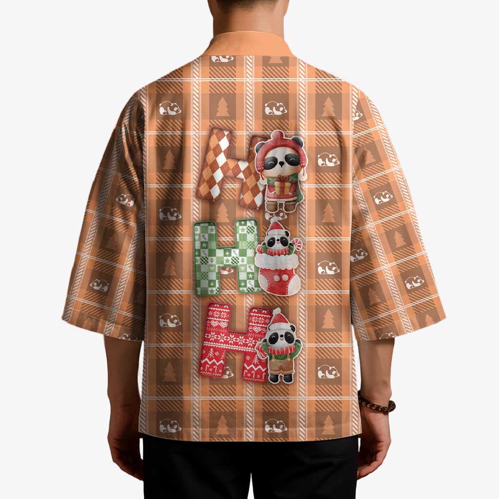 Panda Christmas Kimono Ho Ho Ho Caramel Pattern - Wonder Print Shop