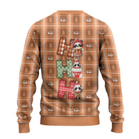 Panda Christmas Ugly Christmas Sweater Ho Ho Ho Caramel Pattern - Wonder Print Shop