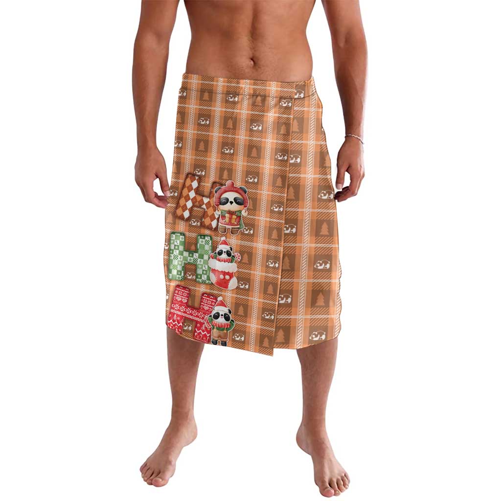 Panda Christmas Lavalava Ho Ho Ho Caramel Pattern - Wonder Print Shop