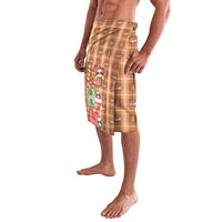 Panda Christmas Lavalava Ho Ho Ho Caramel Pattern - Wonder Print Shop