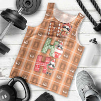 Panda Christmas Men Tank Top Ho Ho Ho Caramel Pattern - Wonder Print Shop