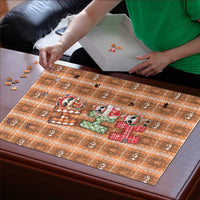 Panda Christmas Puzzle Ho Ho Ho Caramel Pattern - Wonder Print Shop