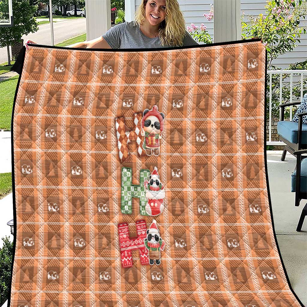 Panda Christmas Quilt Ho Ho Ho Caramel Pattern - Wonder Print Shop