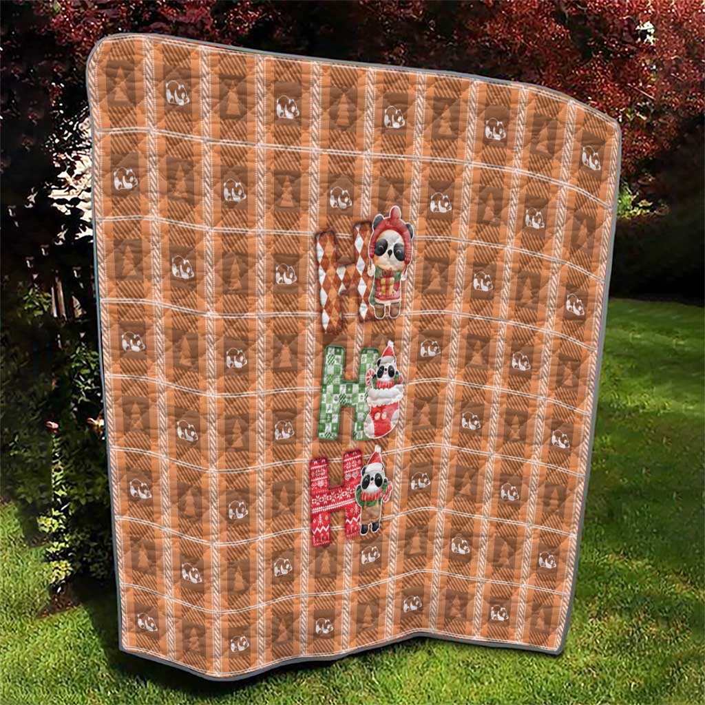 Panda Christmas Quilt Ho Ho Ho Caramel Pattern - Wonder Print Shop