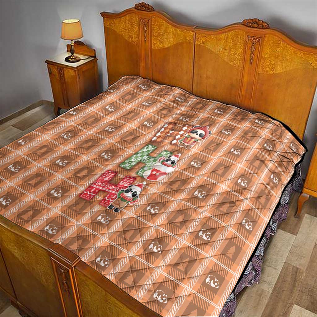 Panda Christmas Quilt Ho Ho Ho Caramel Pattern - Wonder Print Shop